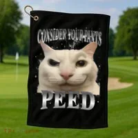 Consider Your Pants Peed Silly Cat Meme Golf Towel thumb 1