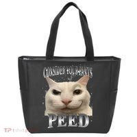 Consider Your Pants Peed Silly Cat Meme Tote Bag thumb 0