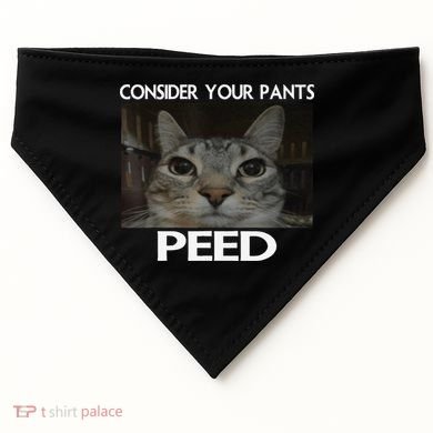 Consider Your Pants Peed Cat Funny Silly Cat Meme USA-Made Doggie Bandana