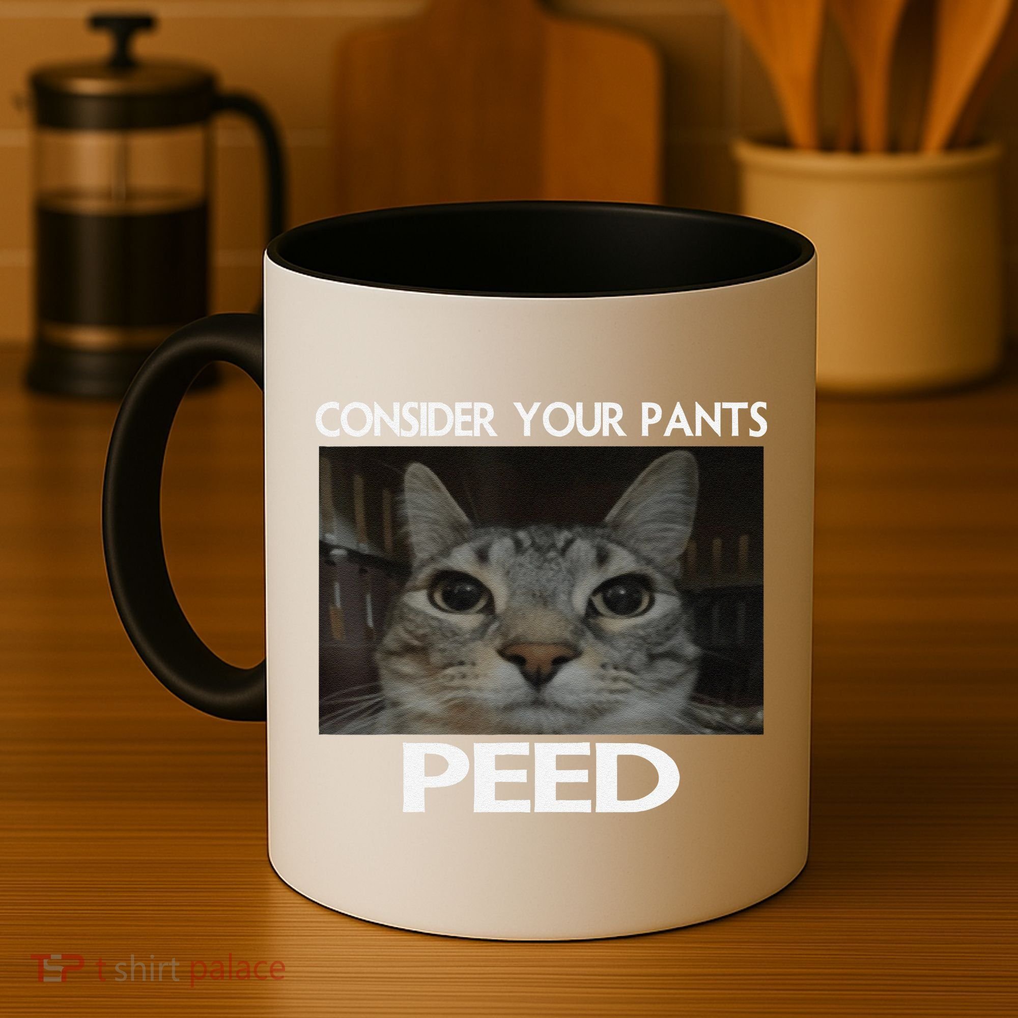 Consider Your Pants Peed Cat Funny Silly Cat Meme Coffee Mug
