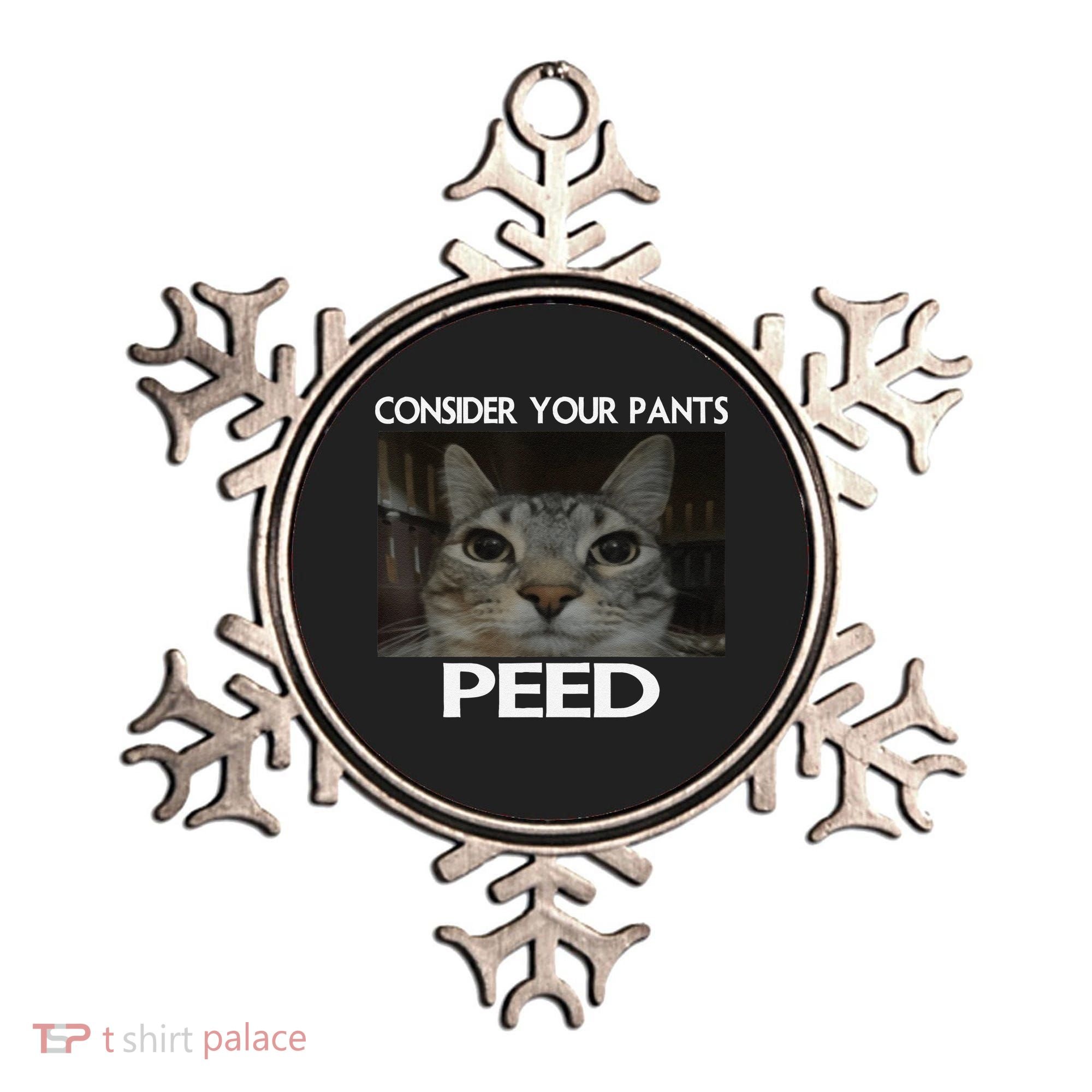 Consider Your Pants Peed Cat Funny Silly Cat Meme Ornament