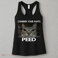 Consider Your Pants Peed Cat Funny Silly Cat Meme Women's Tank Top thumb 3