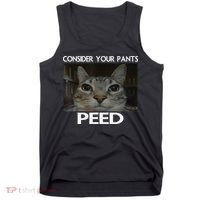 Consider Your Pants Peed Cat Funny Silly Cat Meme Tank Top thumb 0