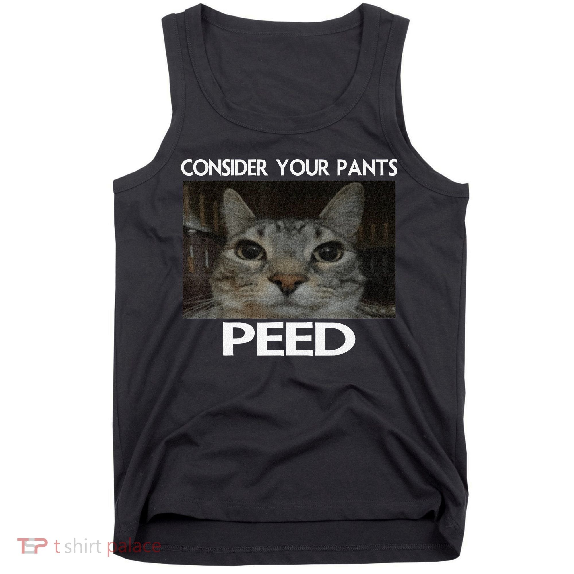 Consider Your Pants Peed Cat Funny Silly Cat Meme Tank Top