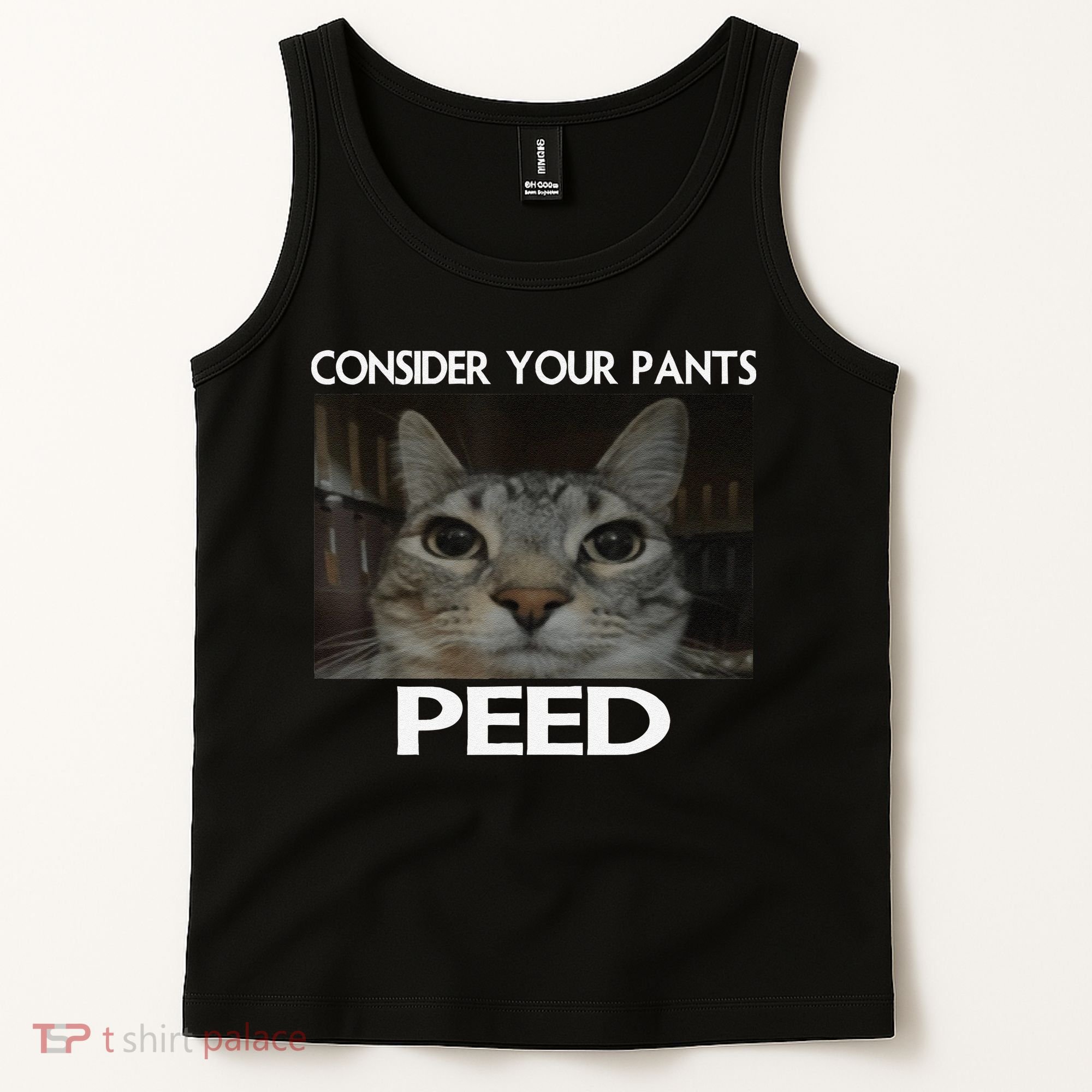 Consider Your Pants Peed Cat Funny Silly Cat Meme Tank Top