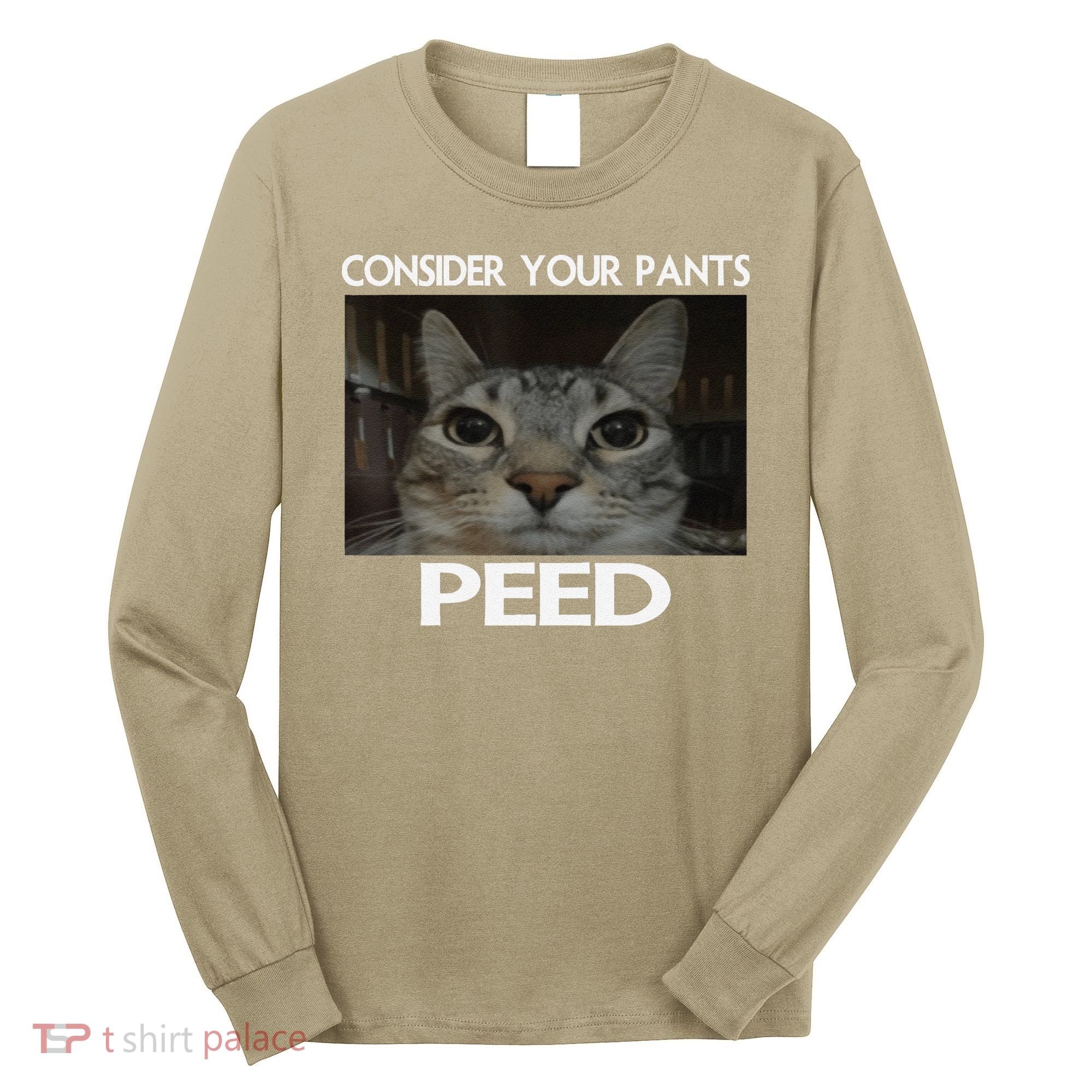 Consider Your Pants Peed Cat Funny Silly Cat Meme Long Sleeve Shirt