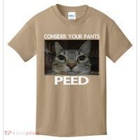 Consider Your Pants Peed Cat Funny Silly Cat Meme Kids T-Shirt thumb 0