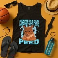 Consider Your Pants Peed Silly Cat Meme Tank Top thumb 4
