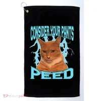 Consider Your Pants Peed Silly Cat Meme Golf Towel thumb 0
