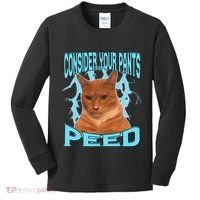 Consider Your Pants Peed Silly Cat Meme Kids Long Sleeve Shirt thumb 0