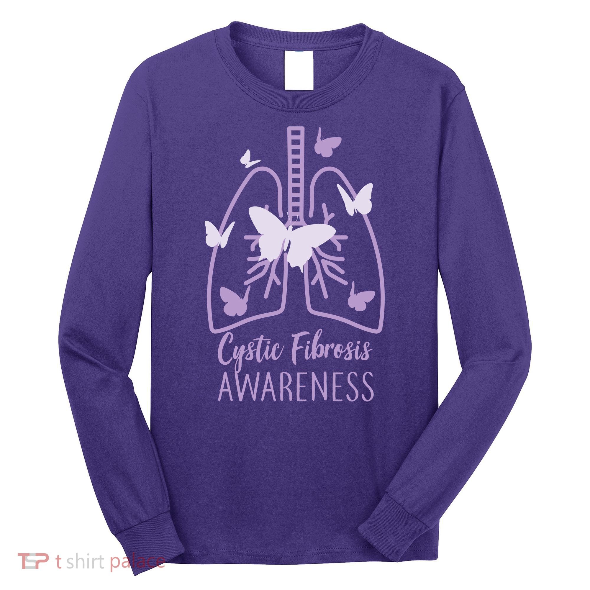 Cystic Fibrosis Awareness Butterflies Long Sleeve Shirt