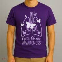 Cystic Fibrosis Awareness Butterflies T-Shirt thumb 3