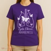 Cystic Fibrosis Awareness Butterflies T-Shirt thumb 4