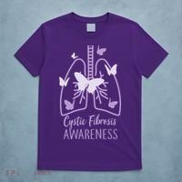 Cystic Fibrosis Awareness Butterflies T-Shirt thumb 5