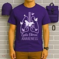 Cystic Fibrosis Awareness Butterflies T-Shirt thumb 6