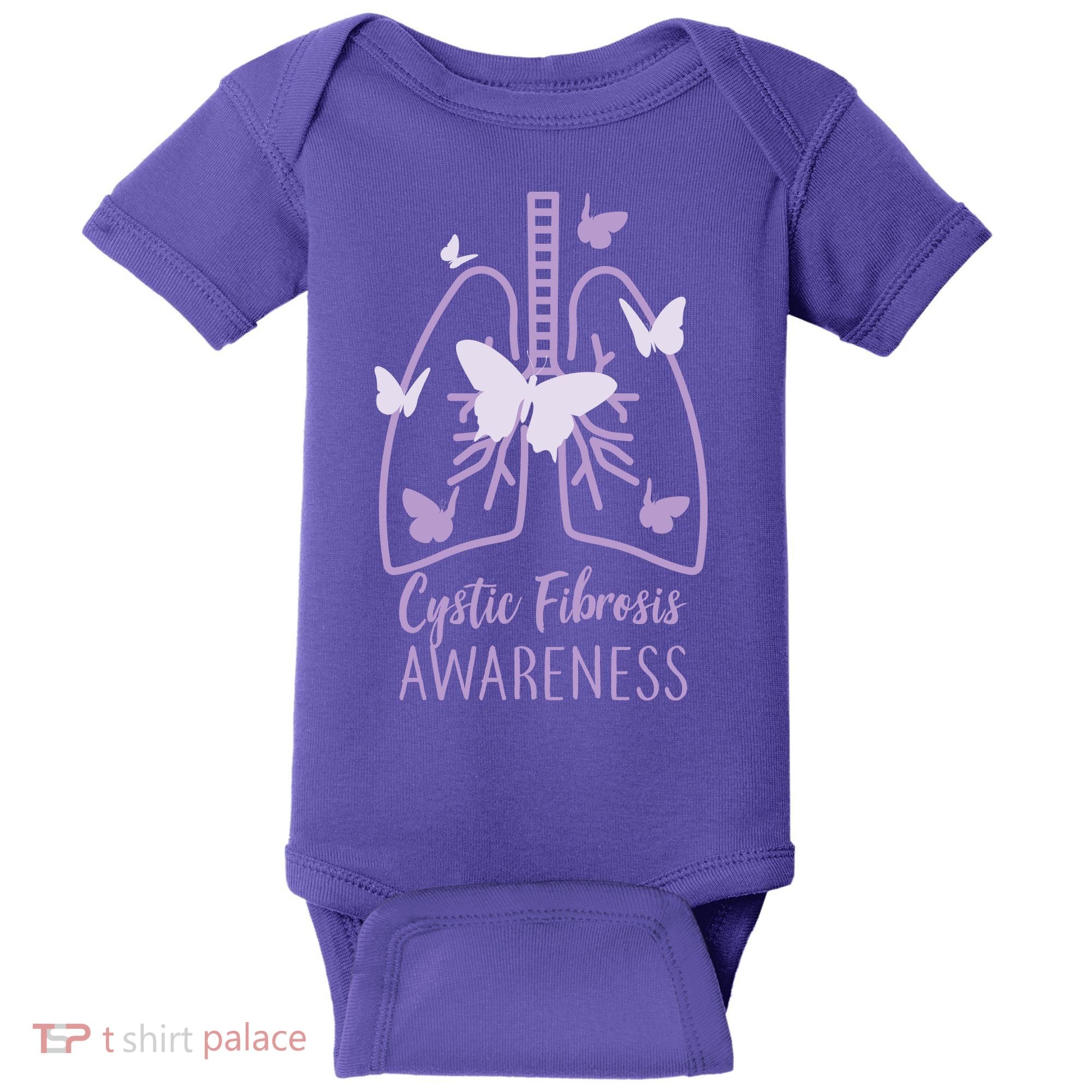 Cystic Fibrosis Awareness Butterflies Baby Bodysuit