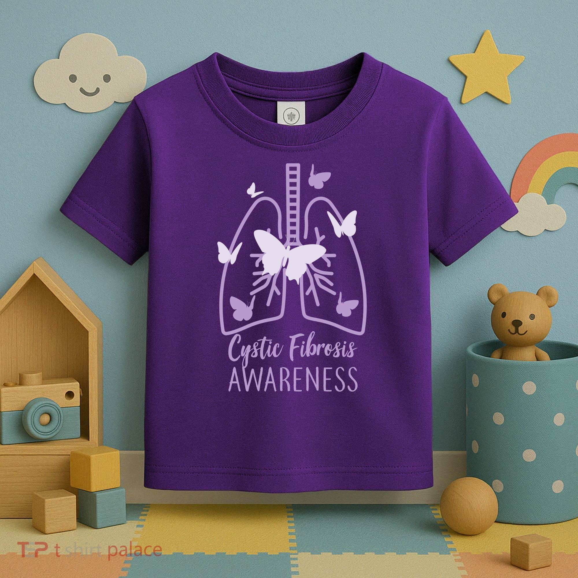 Cystic Fibrosis Awareness Butterflies Toddler T-Shirt