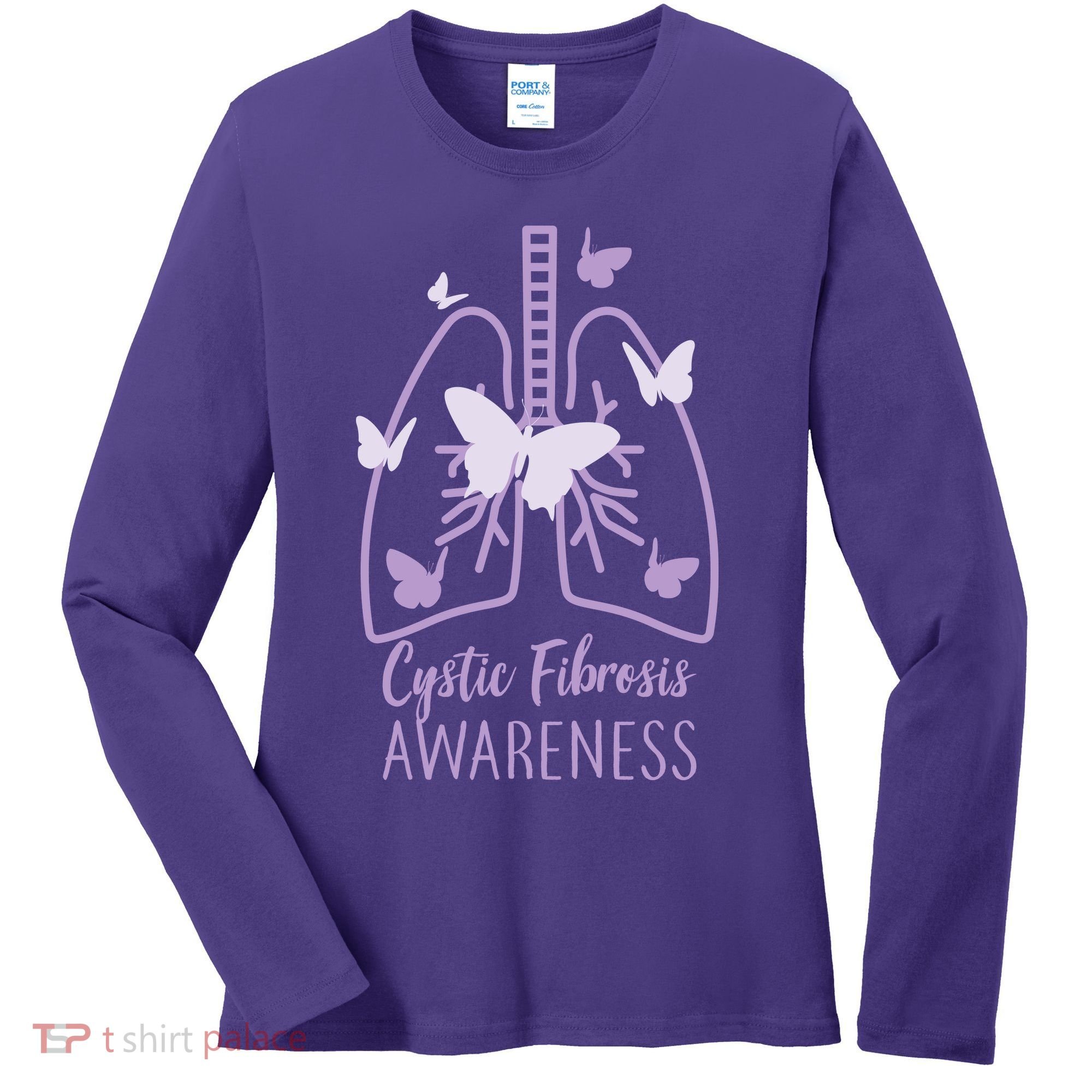 Cystic Fibrosis Awareness Butterflies Women's Long Sleeve Shirt