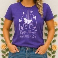 Cystic Fibrosis Awareness Butterflies Women's T-Shirt thumb 2