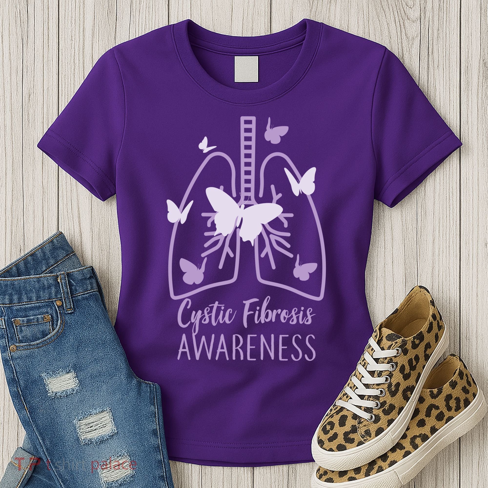 Cystic Fibrosis Awareness Butterflies Women's T-Shirt