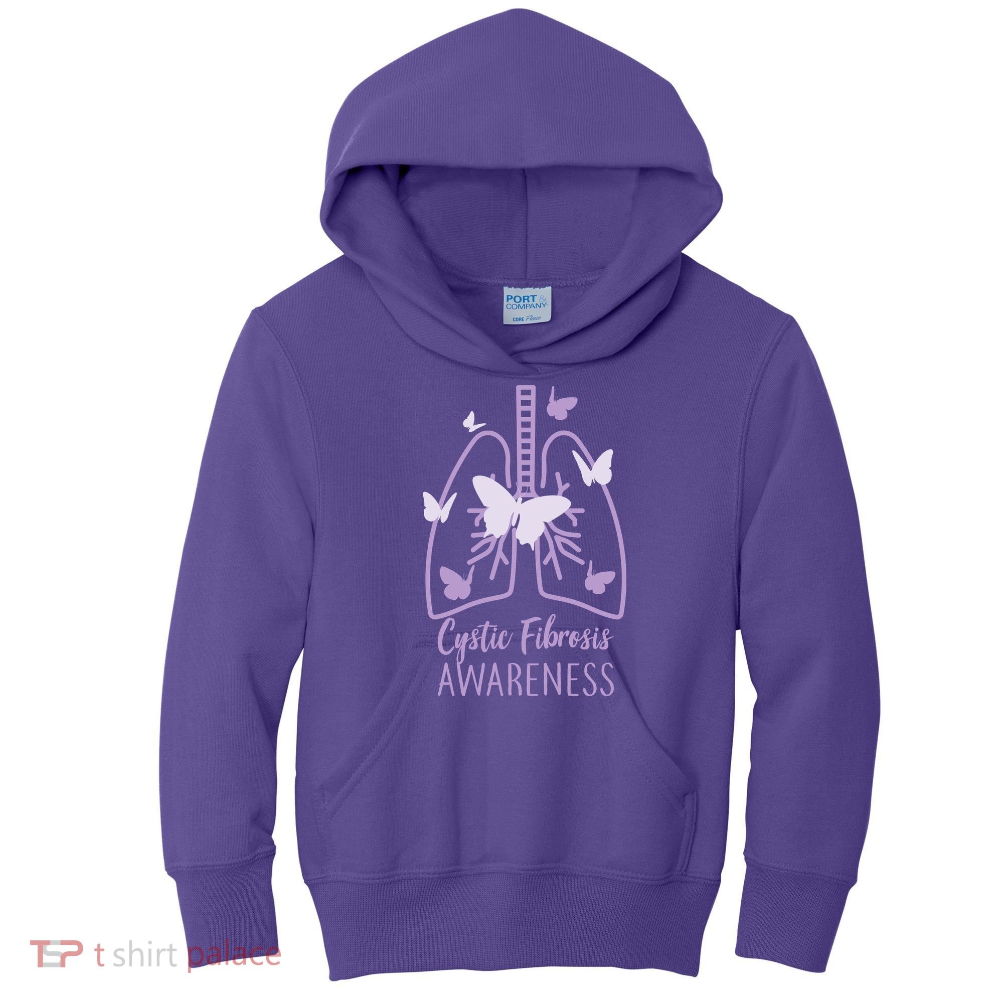 Cystic Fibrosis Awareness Butterflies Kids Hoodie
