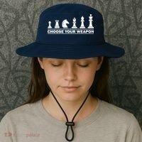 Choose Your Weapon Chess Strategy Funny Chess Lovers Bucket Hat thumb 3