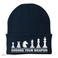 Choose Your Weapon Chess Strategy Funny Chess Lovers Beanie thumb 0