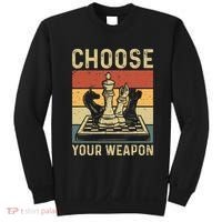 Choose Your Weapon Gag Chess Sweatshirt thumb 0