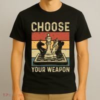Choose Your Weapon Gag Chess T-Shirt thumb 3