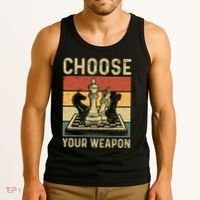Choose Your Weapon Gag Chess Tank Top thumb 3