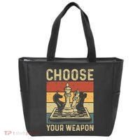 Choose Your Weapon Gag Chess Tote Bag thumb 0