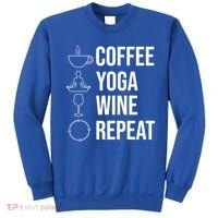 Coffee Yoga Wine Repeat Gift Sweatshirt thumb 0