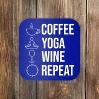 Coffee Yoga Wine Repeat Gift Coaster thumb 0