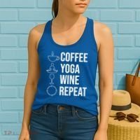 Coffee Yoga Wine Repeat Gift Women's Tank Top thumb 2