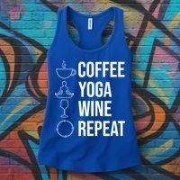 Coffee Yoga Wine Repeat Gift Women's Tank Top thumb 3