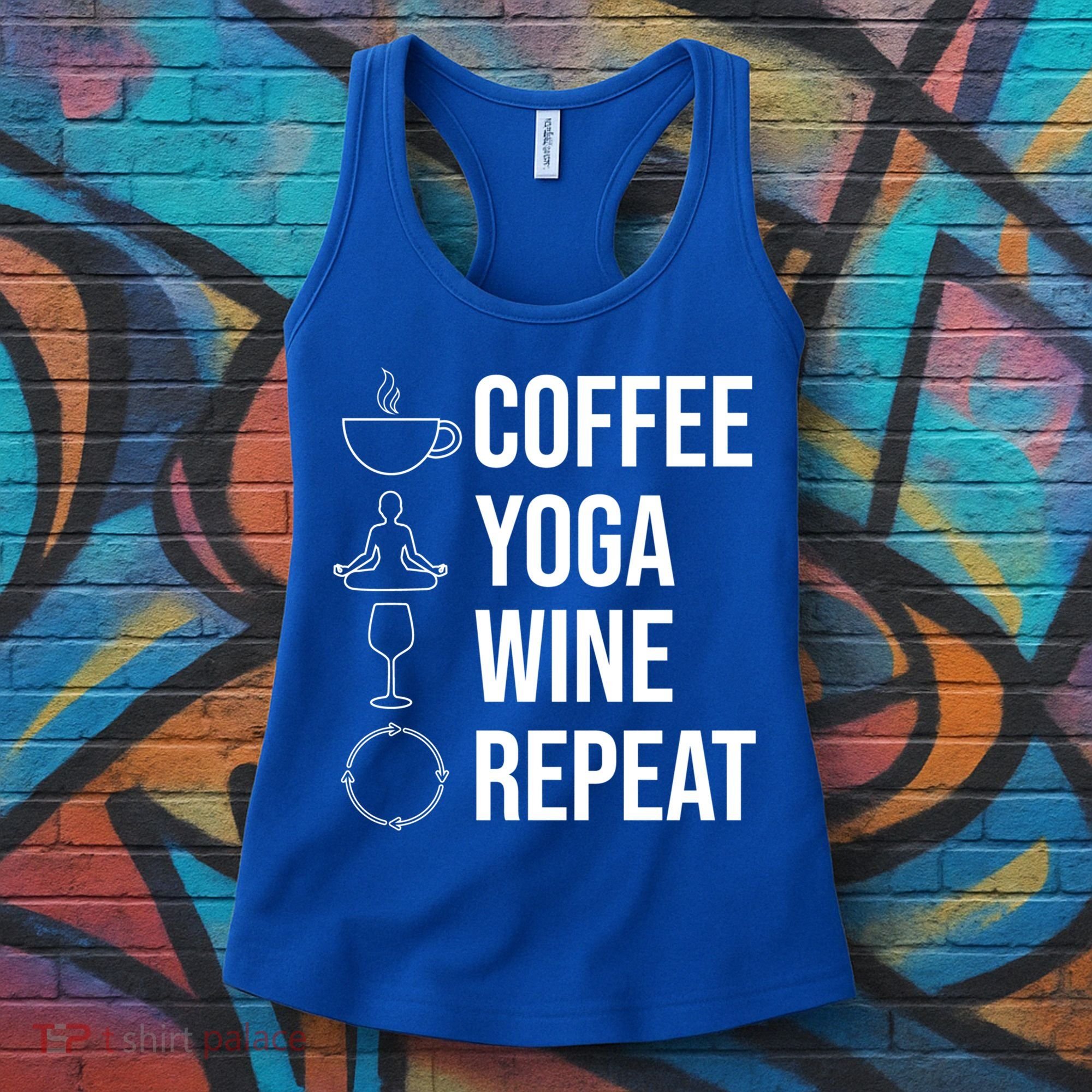 Coffee Yoga Wine Repeat Gift Women's Tank Top