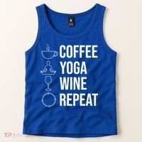 Coffee Yoga Wine Repeat Gift Tank Top thumb 2