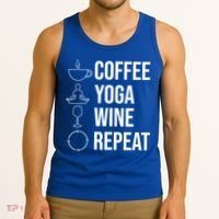 Coffee Yoga Wine Repeat Gift Tank Top thumb 3