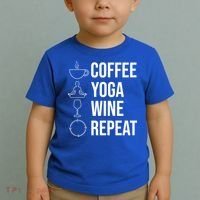 Coffee Yoga Wine Repeat Gift Toddler T-Shirt thumb 2