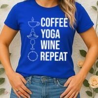 Coffee Yoga Wine Repeat Gift Women's T-Shirt thumb 2
