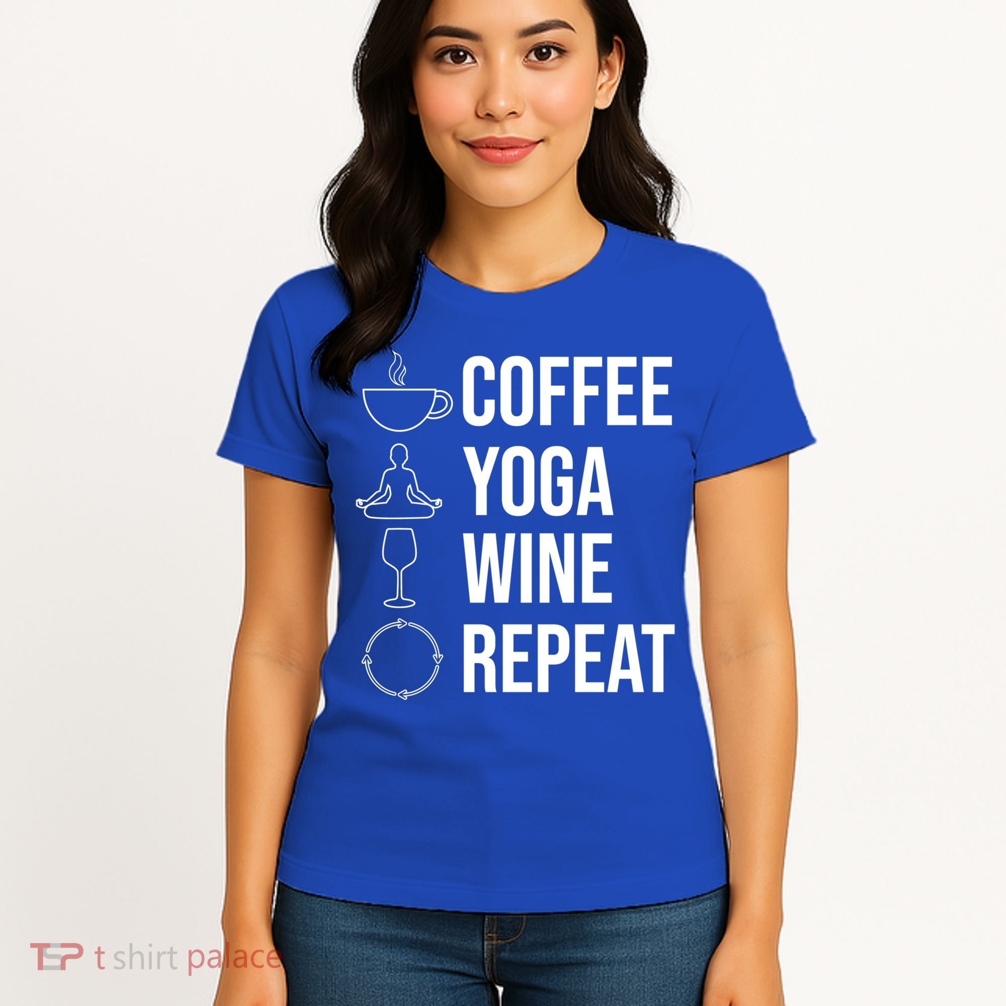 Coffee Yoga Wine Repeat Gift Women's T-Shirt