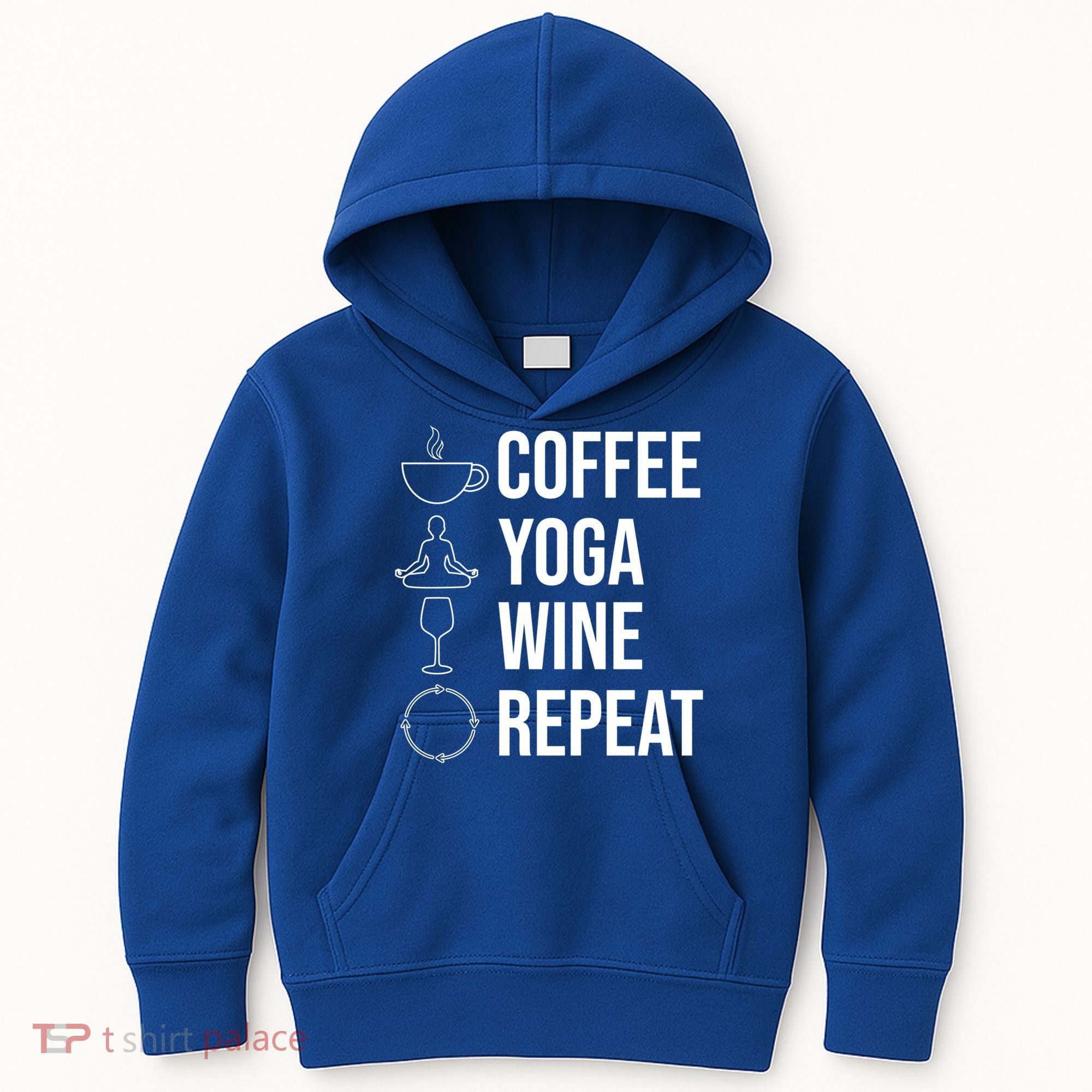 Coffee Yoga Wine Repeat Gift Kids Hoodie