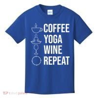 Coffee Yoga Wine Repeat Gift Kids T-Shirt thumb 0