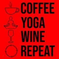 Coffee Yoga Wine Repeat Gift Santa Hat thumb 1