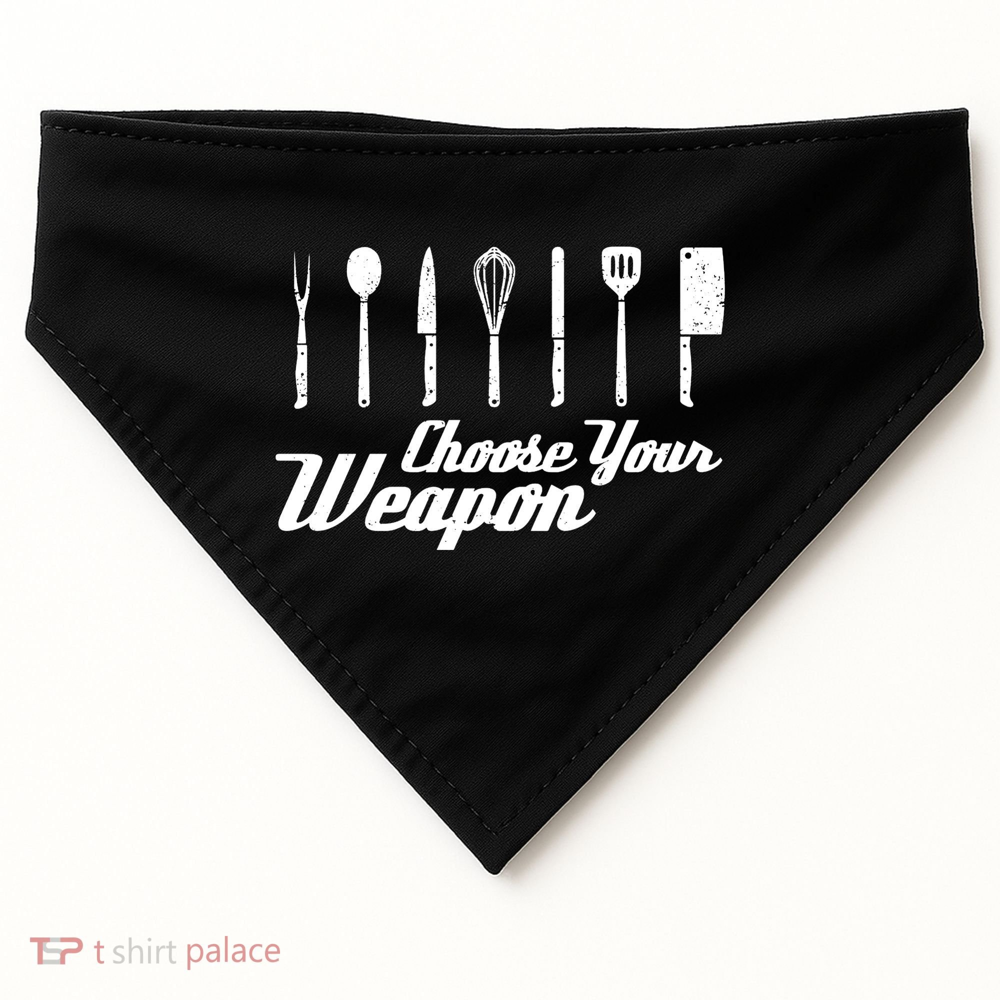 Choose Your Weapon Kitchen Birthday Chef Cook Cooking Gift Chef Bbq USA-Made Doggie Bandana
