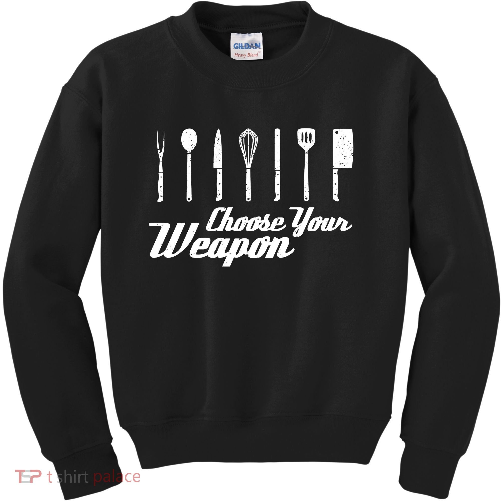 Choose Your Weapon Kitchen Birthday Chef Cook Cooking Gift Chef Bbq Kids Sweatshirt