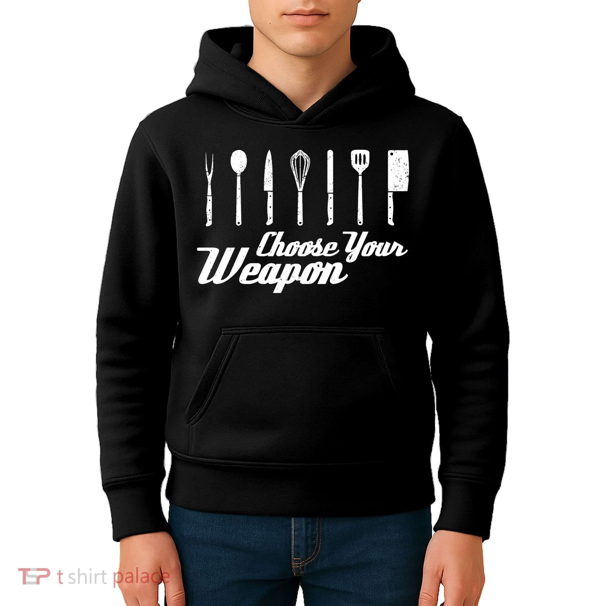 Choose Your Weapon Kitchen Birthday Chef Cook Cooking Gift Chef Bbq Kids Hoodie