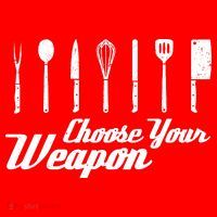 Choose Your Weapon Kitchen Birthday Chef Cook Cooking Gift Chef Bbq Santa Hat thumb 1