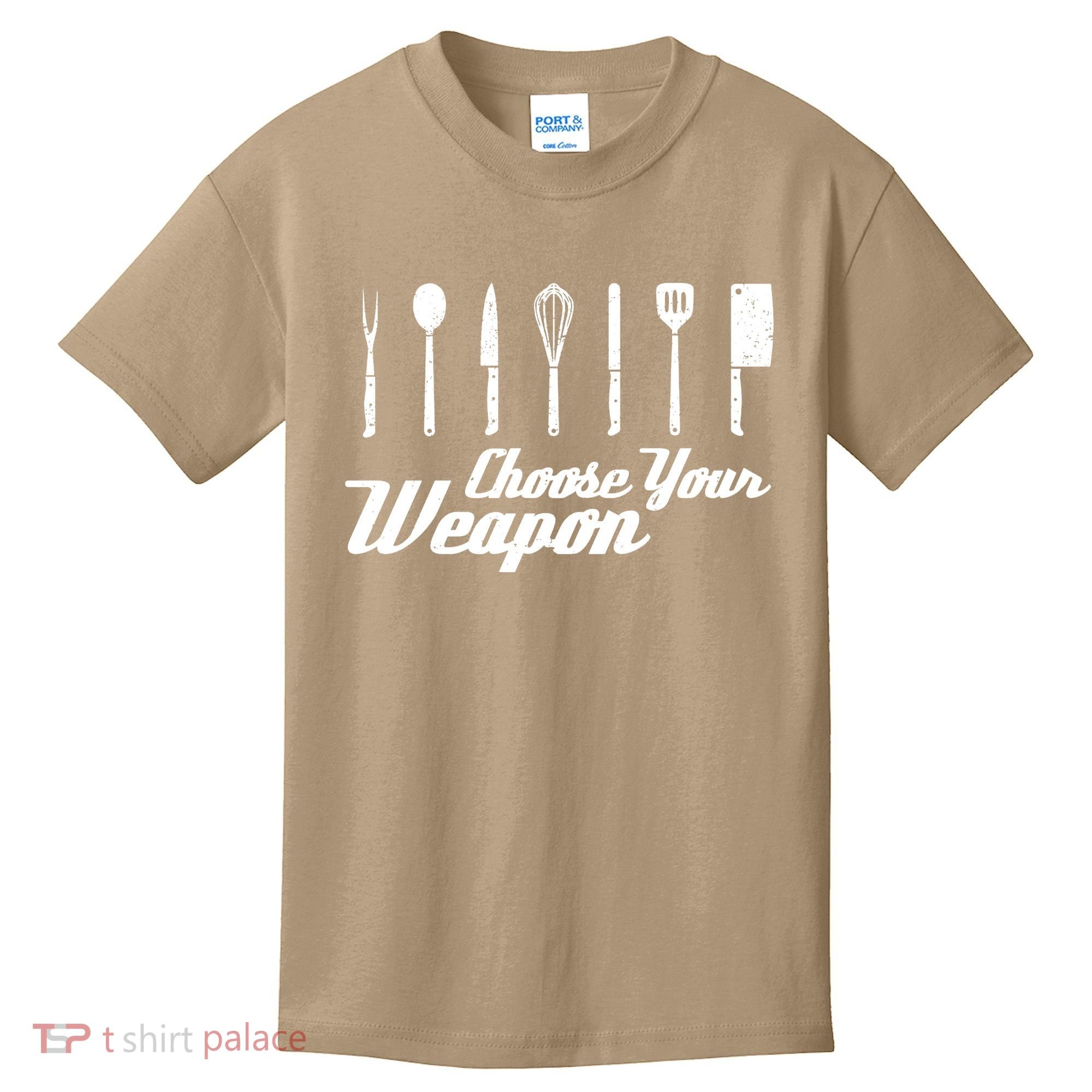 Choose Your Weapon Kitchen Birthday Chef Cook Cooking Gift Chef Bbq Kids T-Shirt