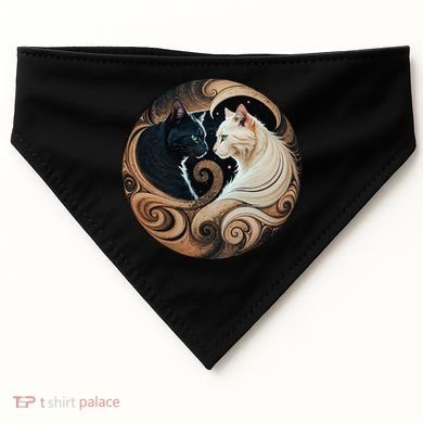 Cats Yin Yang USA-Made Doggie Bandana